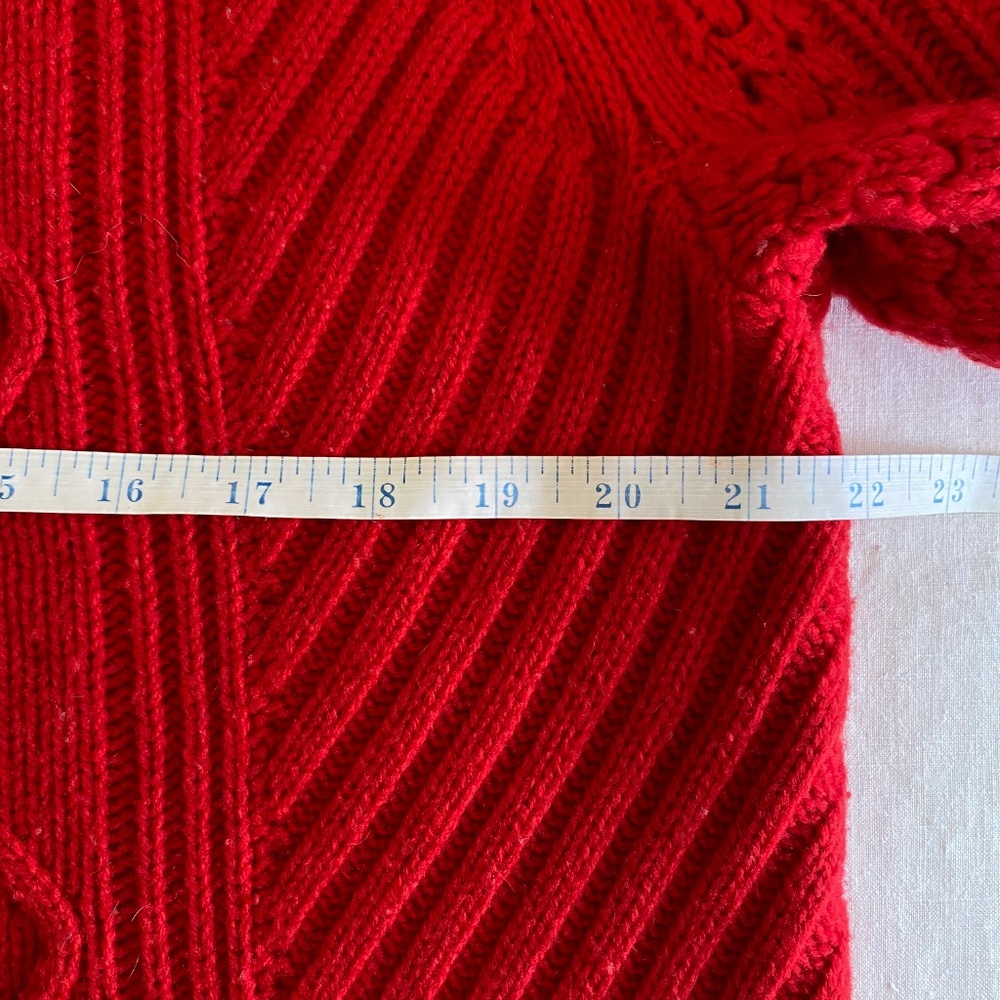 J Crew Wool Sweater Red Long Sleeve Knit Size Large - Picture 7 of 9